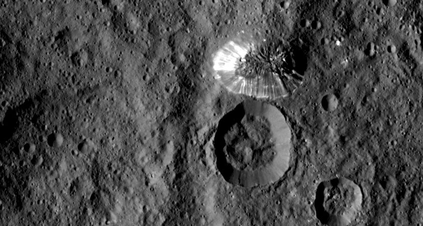 mountain on the surface of ceres