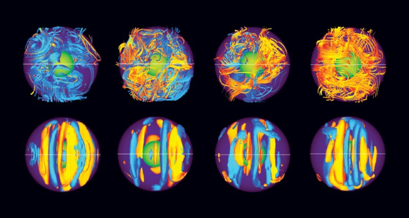 computer simulation of Earth's magnetic field