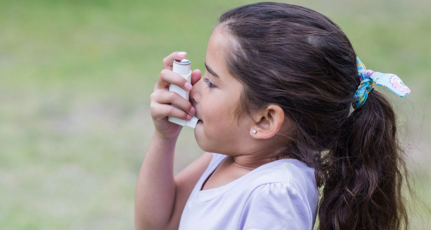 child using an inhaler