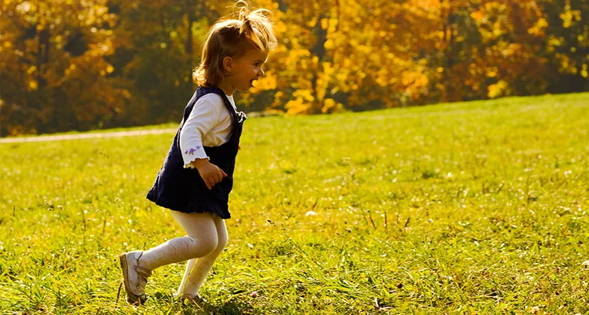 little girl running