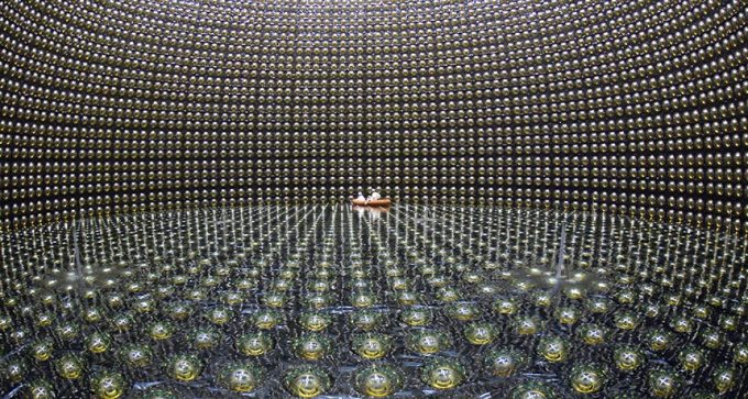 interior of Super-Kamiokande detector