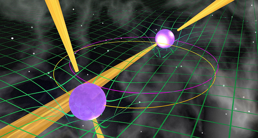 Pulsar pair ripples spacetime