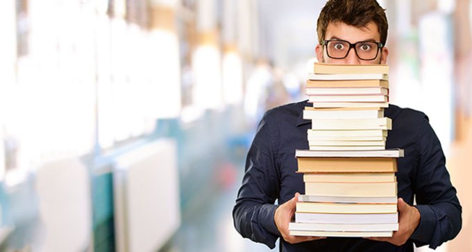 man with books