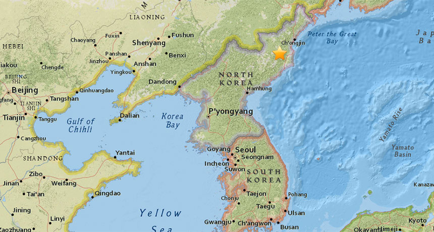 Map of North Korea nuclear test site