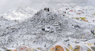 avalanche on Mt. Everest