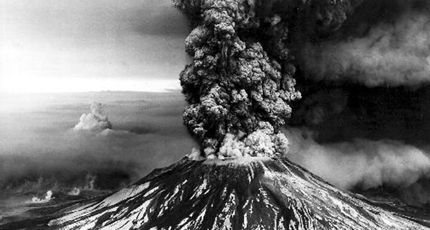 Mount St. Helens Erupting