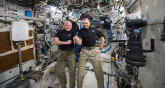 Scott Kelly and Mikhail Kornienko
