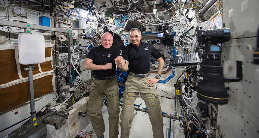 Scott Kelly and Mikhail Kornienko