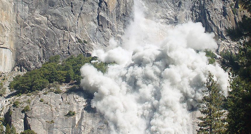 Rockfall in Yosemite