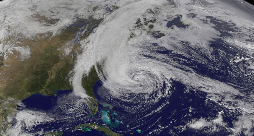 Superstorm Sandy as seen from space