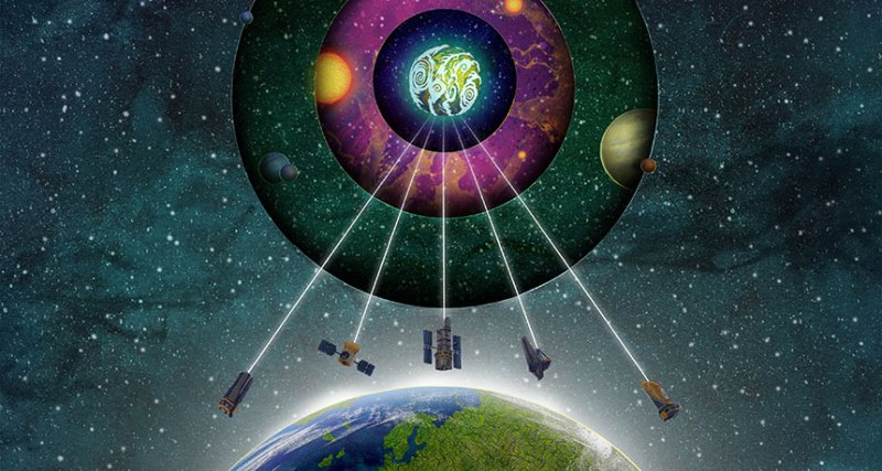 illustration of current and future exoplanet telescopes