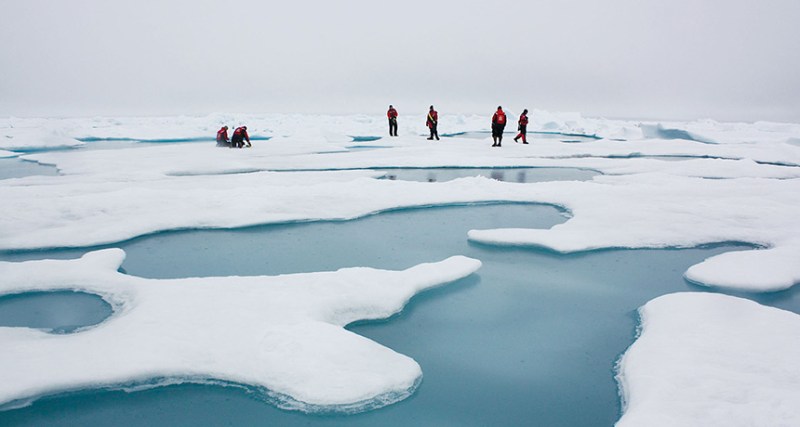 scientists on Arctic ice