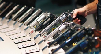 Handguns at a gun show in Las Vegas