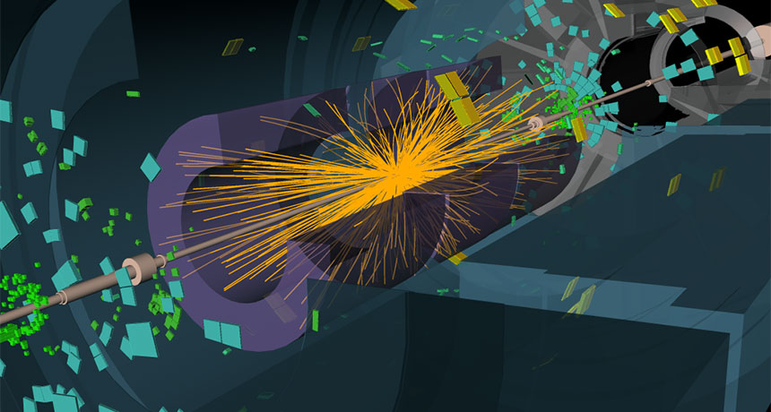 illustration of particle collisions at LHC