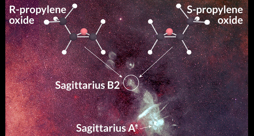 gas cloud with molecular structure