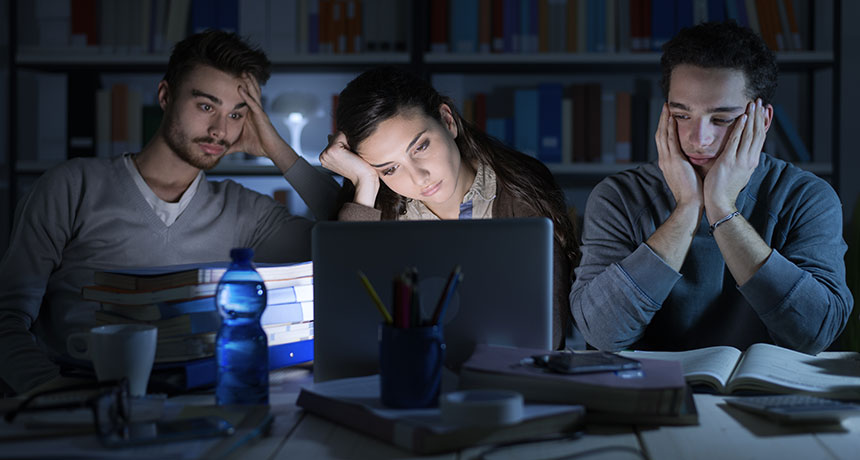 sleep-deprived people