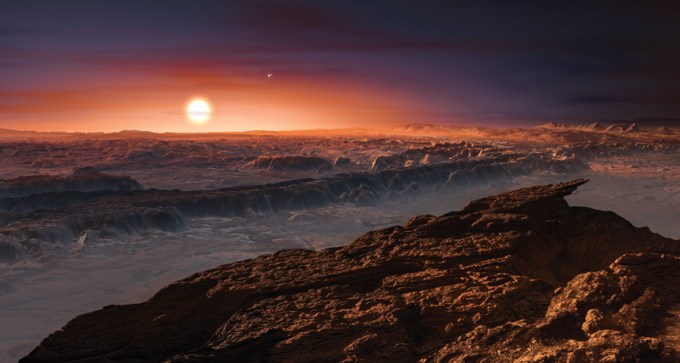 illustration of the surface of Proxima b