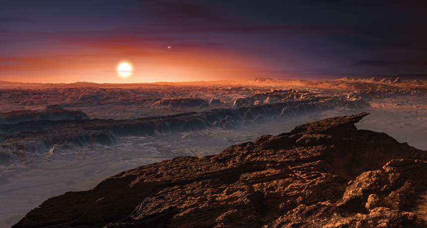 illustration of the surface of Proxima b
