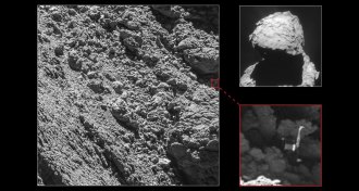 Rosetta images of Philae lander on comet 67P