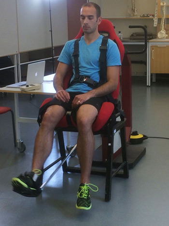 volunteer doing muscle test