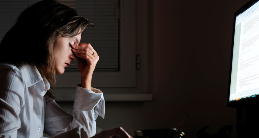 woman in late-night light