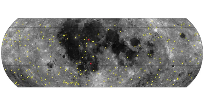 map of craters on moon's surface