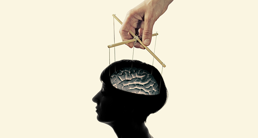 illustration of brain as marionette