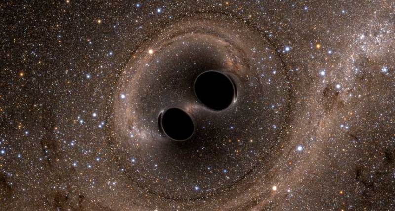 SWEET SUCCESS For the first time, physicists have directly observed gravitational waves, caused by two black holes colliding (illustrated here).