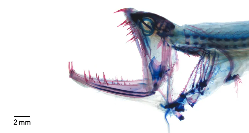 stained image of fish head