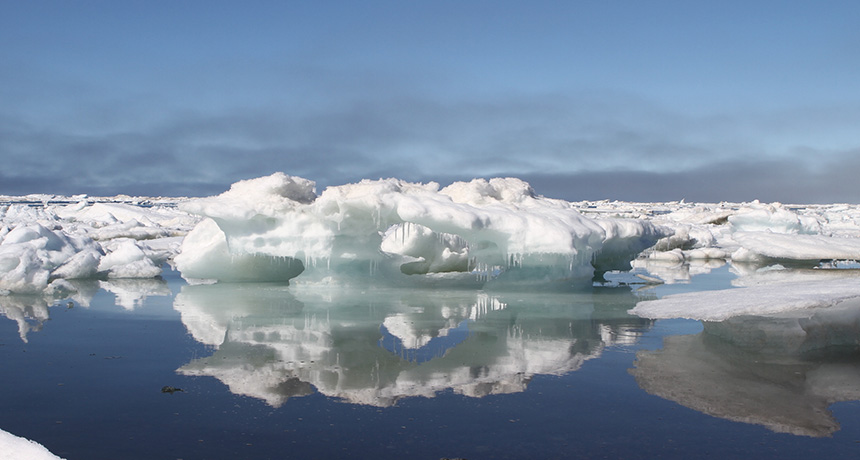 Melting sea ice in Barrow, Alaska