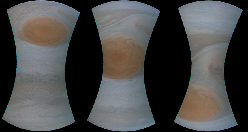 raw images of Jupiter's great red spot