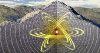 illustration of seismic waves under a mountain