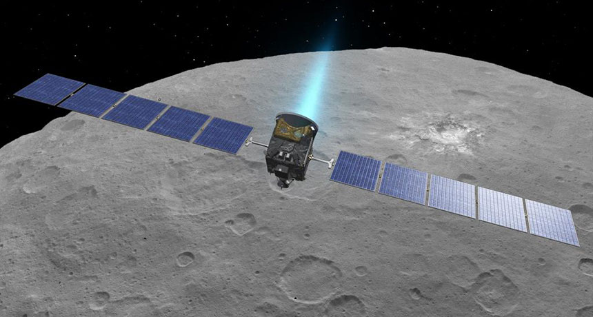 Dawn spacecraft over Ceres