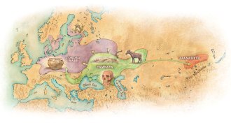 map of Yamnaya migrations