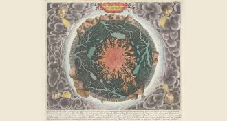 Kircher's map of Earth's core
