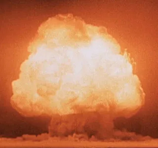 first nuclear bomb test at Alamogordo, N.M.