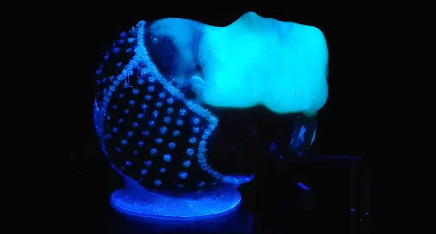 3-D printed doll's face