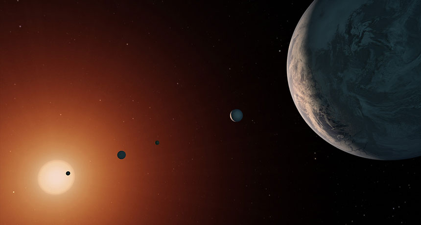 Seven Earth-sized planets entered the spotlight this year