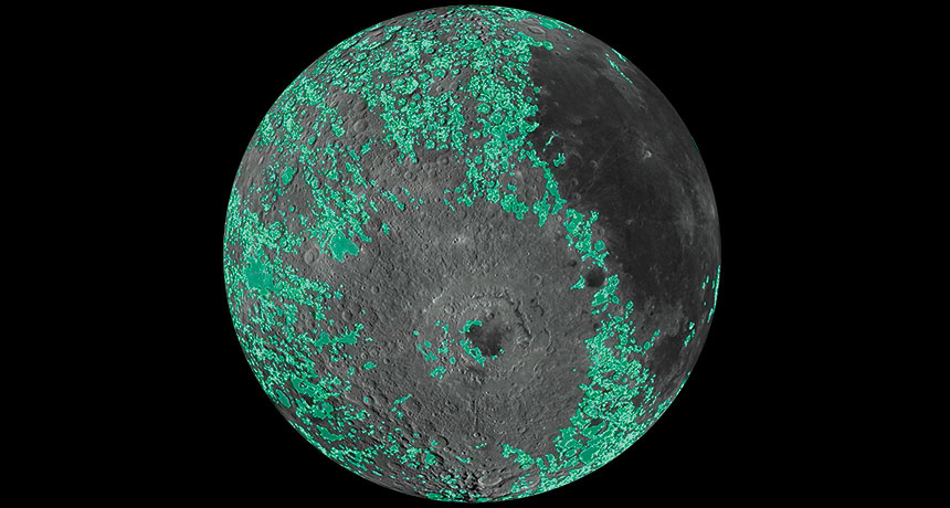 This spinning moon shows where debris from giant impacts fell