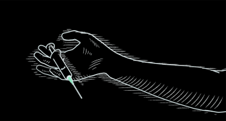 illustration of hand with syringe