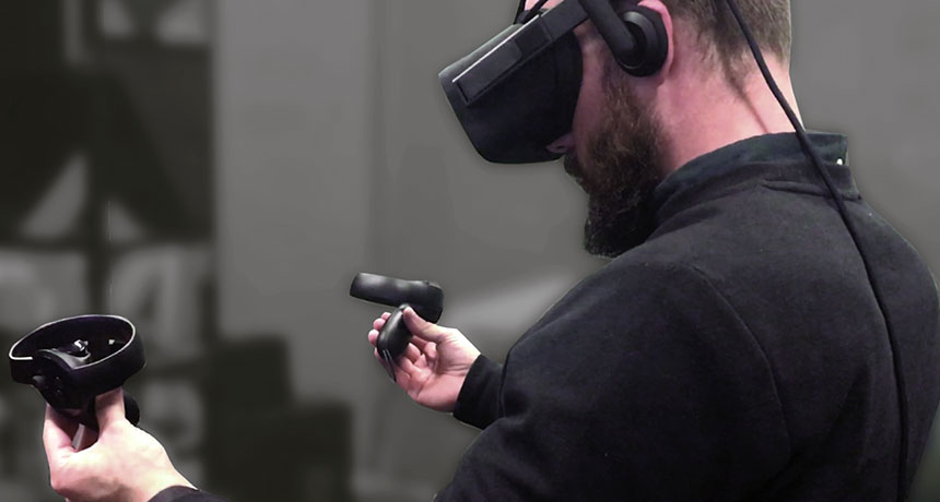 person experiencing VR