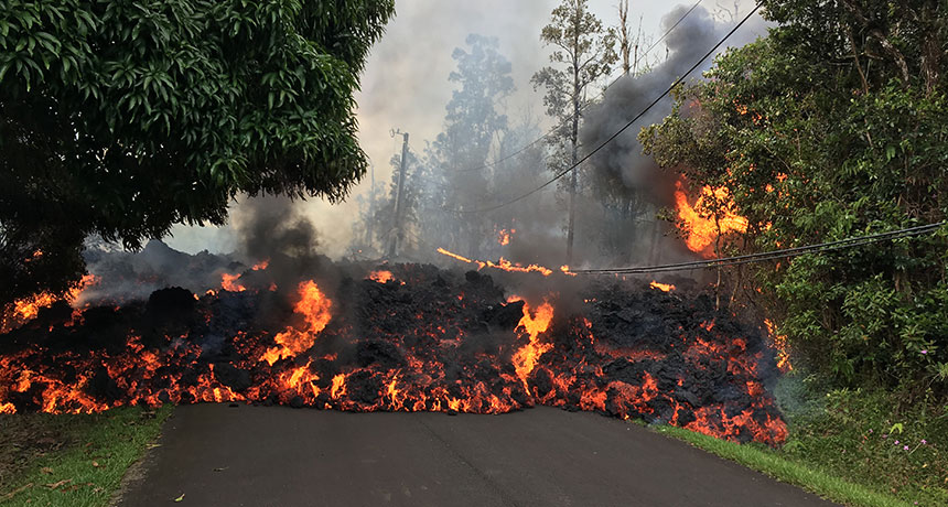 lava on road
