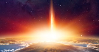 Chixculub impact illustration