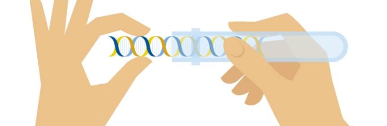 illustration of DNA in a test tube