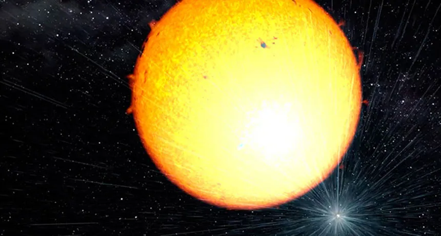 illustration of a pulsar and companion star