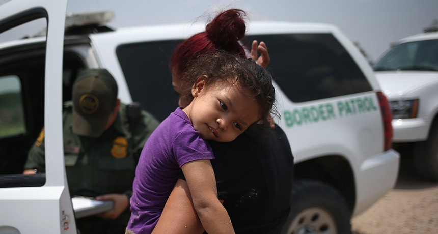 young child at border