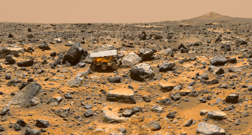 rover on Mars surface