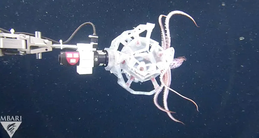 robot catching a cephalopod