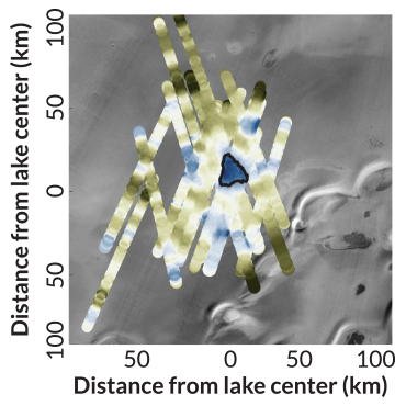 a radar image of a possible lake on Mars