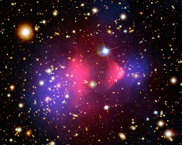 an image of the Bullet Cluster of galaxies